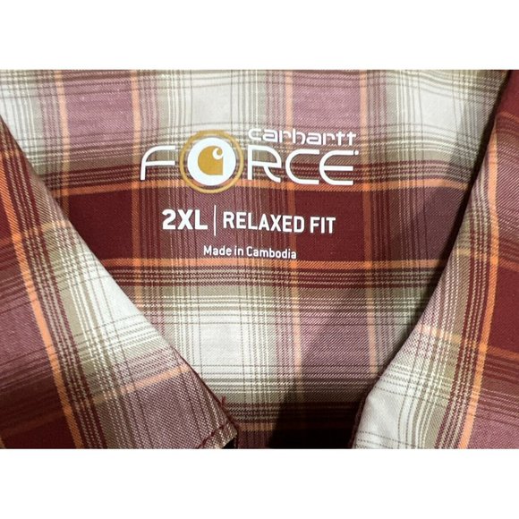 New Carhartt mens Relaxed Fastdry Short Sleeve Stain Breaker 104258 Button Shirt - Picture 4 of 7